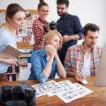 a group is discussing something in their office